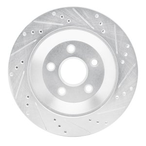 Ford Freestar Brake Rotor (1) - Rear Left - R1 Concepts - Drilled & Slotted - Silver - `04-`07